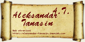 Aleksandar Tanasin vizit kartica